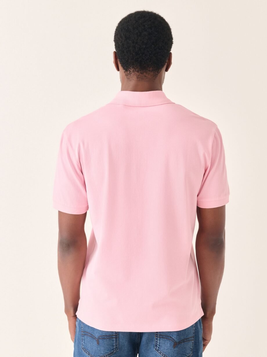 Bright Pink Regular Fit Short Sleeve Pique Polo Shirt