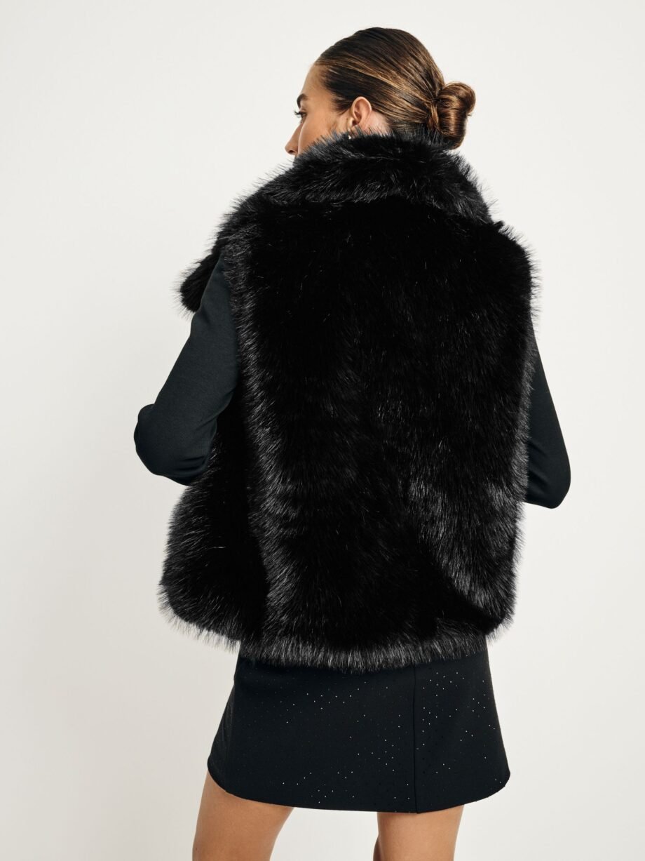Black Faux Fur Gilet