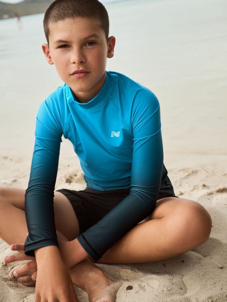 Blue Ombre Long Sleeve Rash Vest (1.5-16yrs)