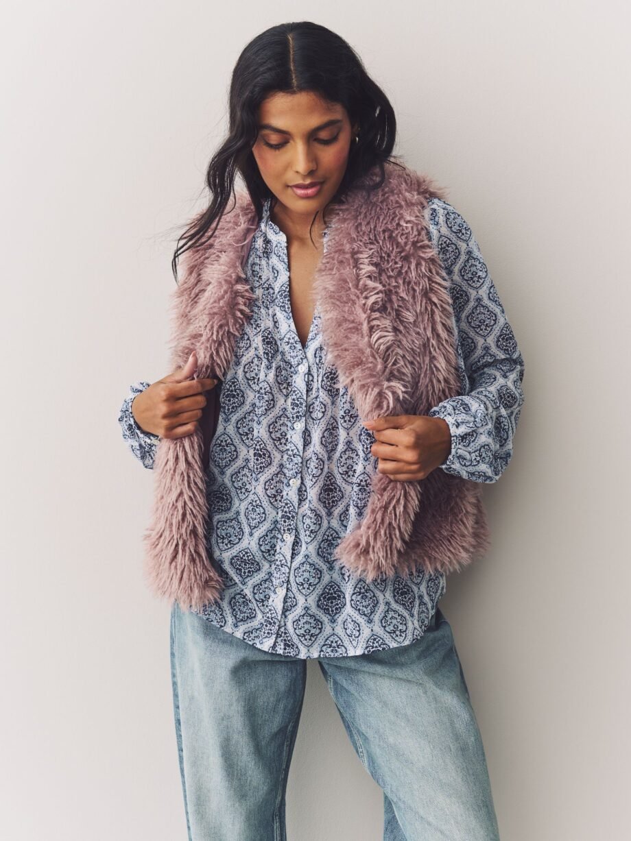 Pink Faux Fur Gilet